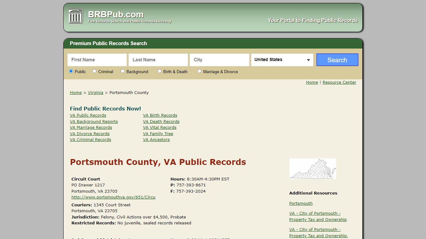 Portsmouth County Public Records | Search Virginia ...